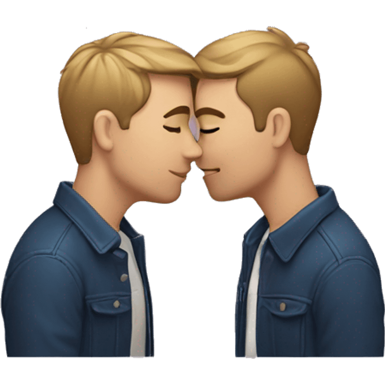 A gay couple Kissing emoji