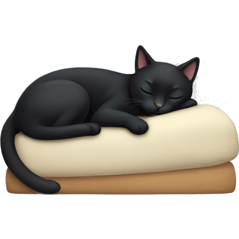 black cat sleeping emoji