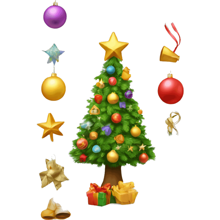 New Year tree with toys emoji