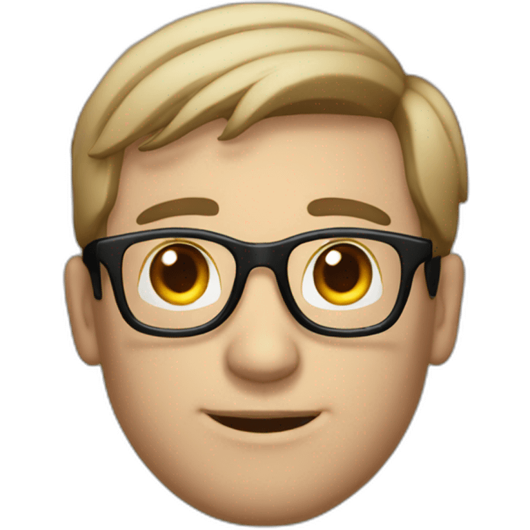 white brown haired man with round glasses with macbook emoji