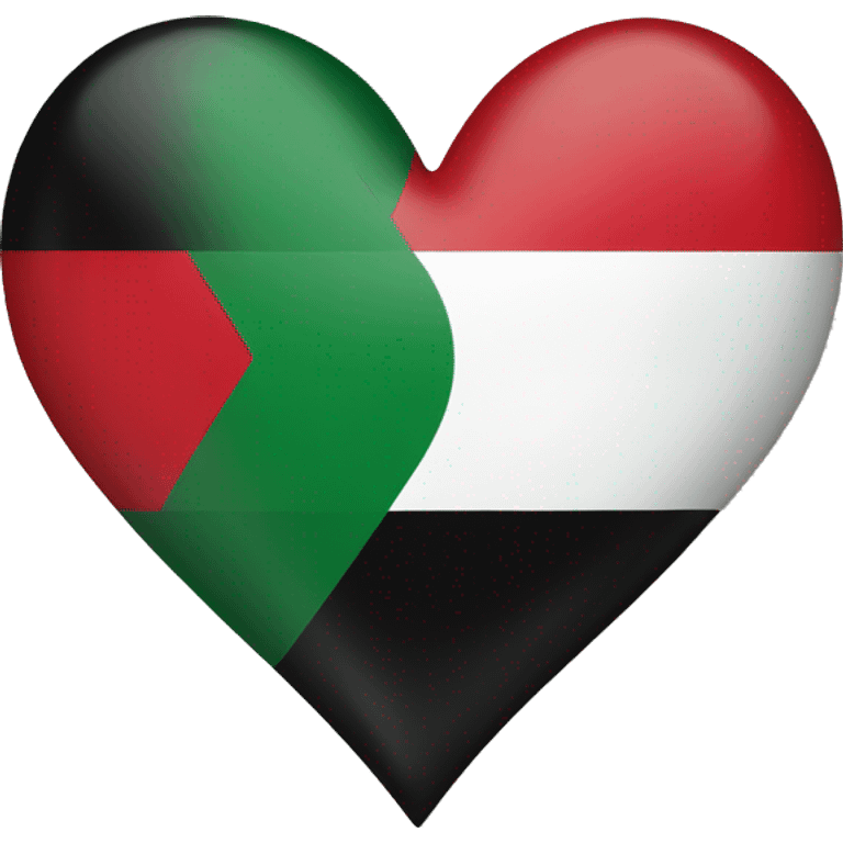 Colours of th palestinian flag on heart emoji