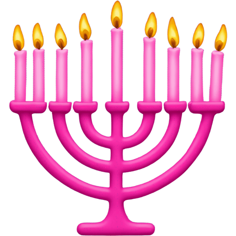 pink menorah  with eight candles emoji