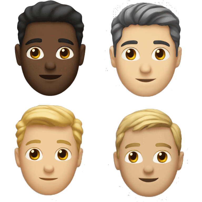 2 white guys and 1 black guy  emoji