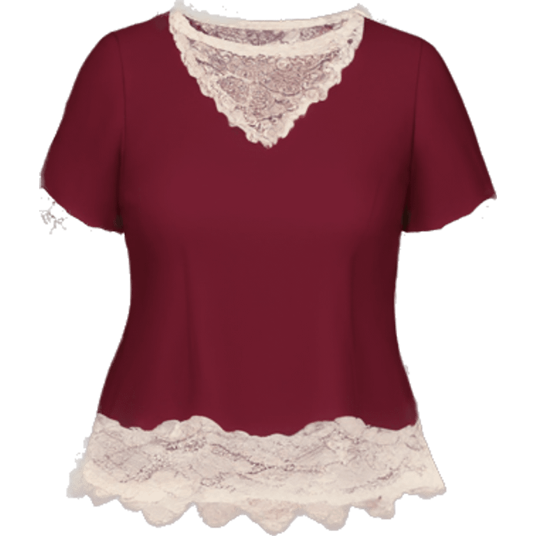   burgundy top with lace  emoji