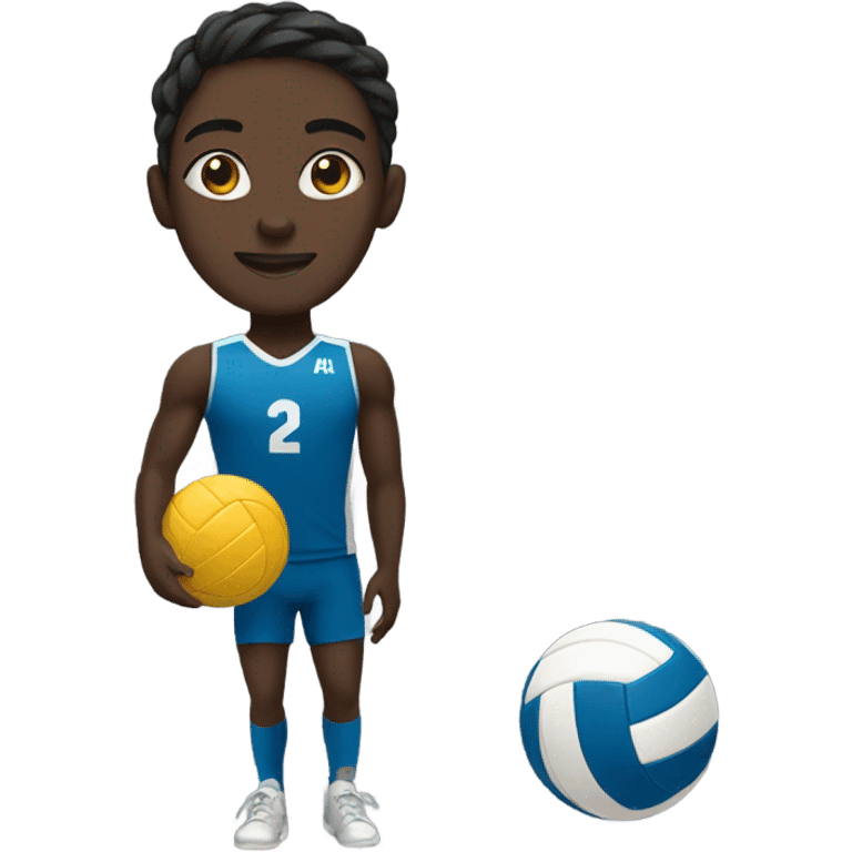 black volleyball player emoji