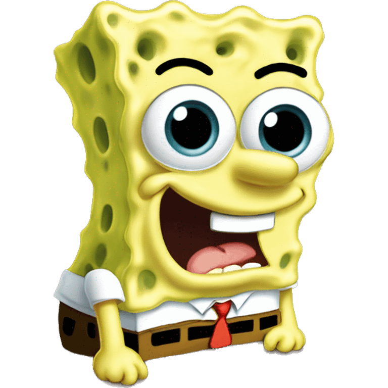 SpongeBob being shy￼ emoji