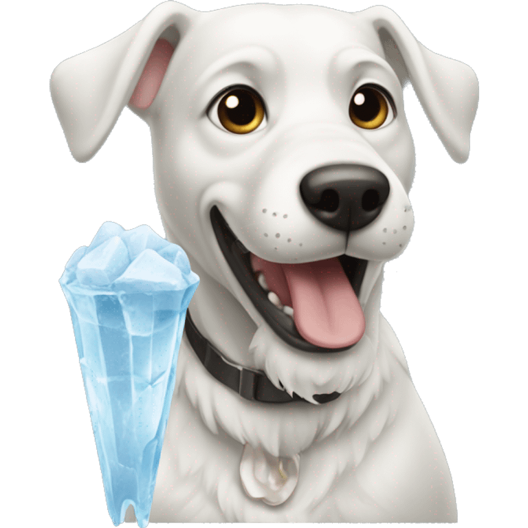 Dog eating ice  emoji