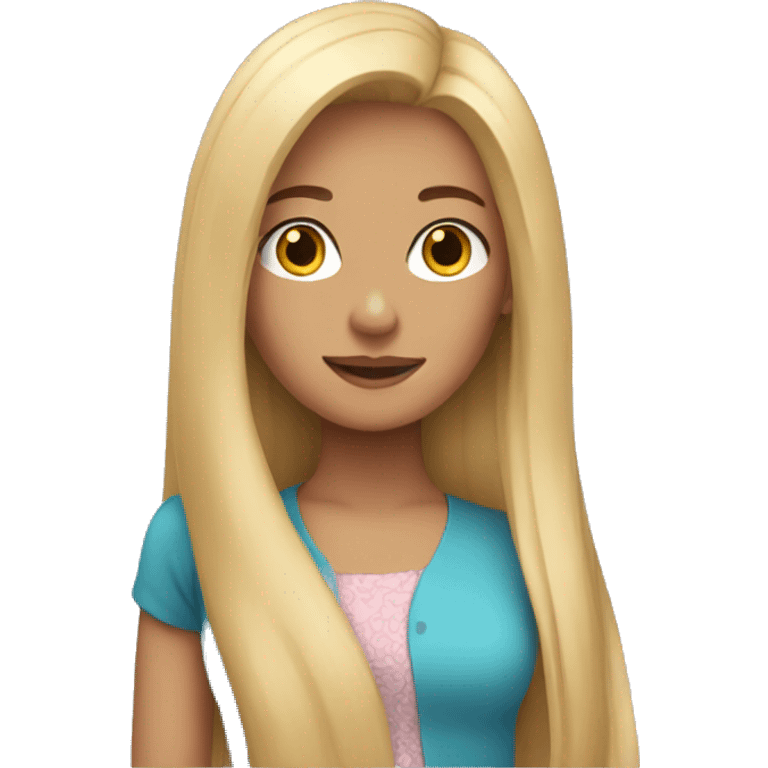 Girl with long blonde hair emoji