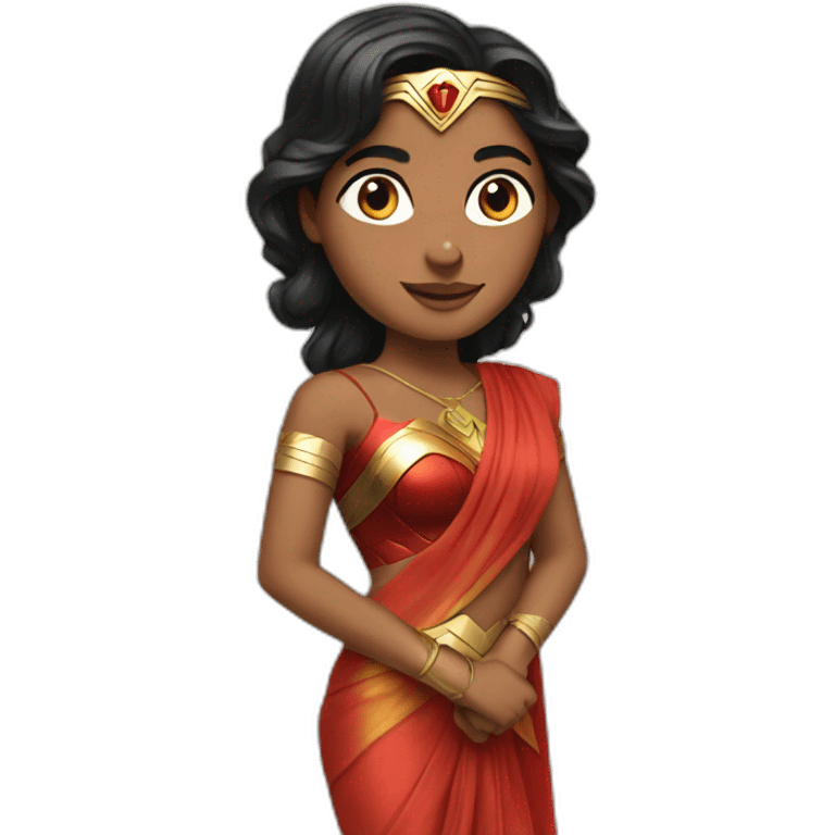 Wonder women in saree emoji