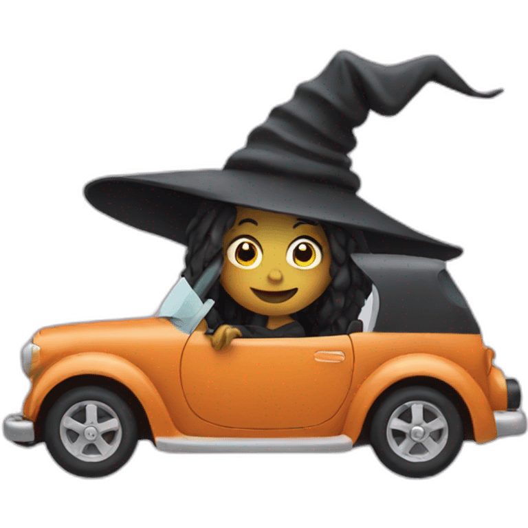 Witch in an car emoji