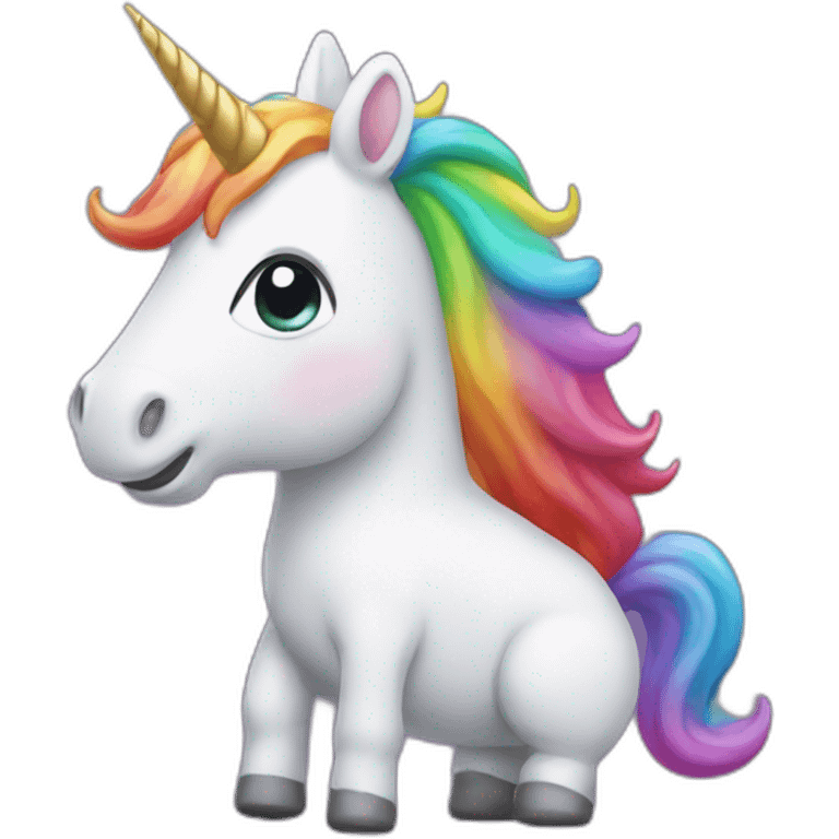 Unicorn pooping rainbow emoji