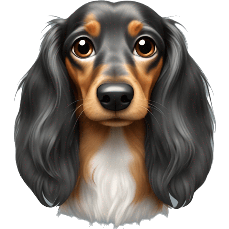 Long haired dappled Dachshund  emoji