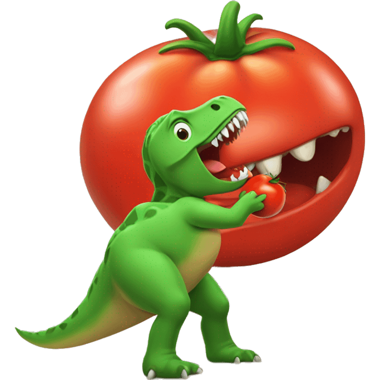 Tomato sucking dinosaur emoji