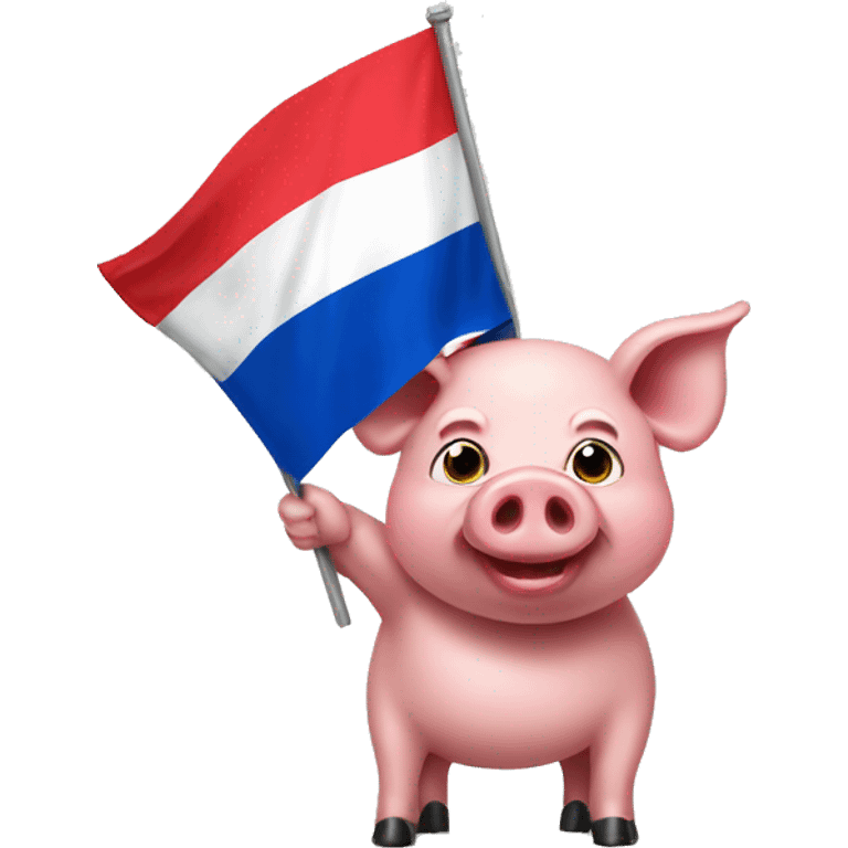 pig holding serbian flag emoji