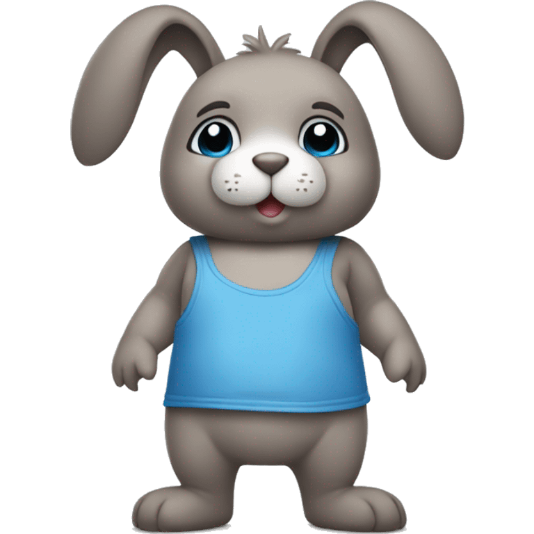 A cute blue rabbit as teddy bear wearing no clothes emoji