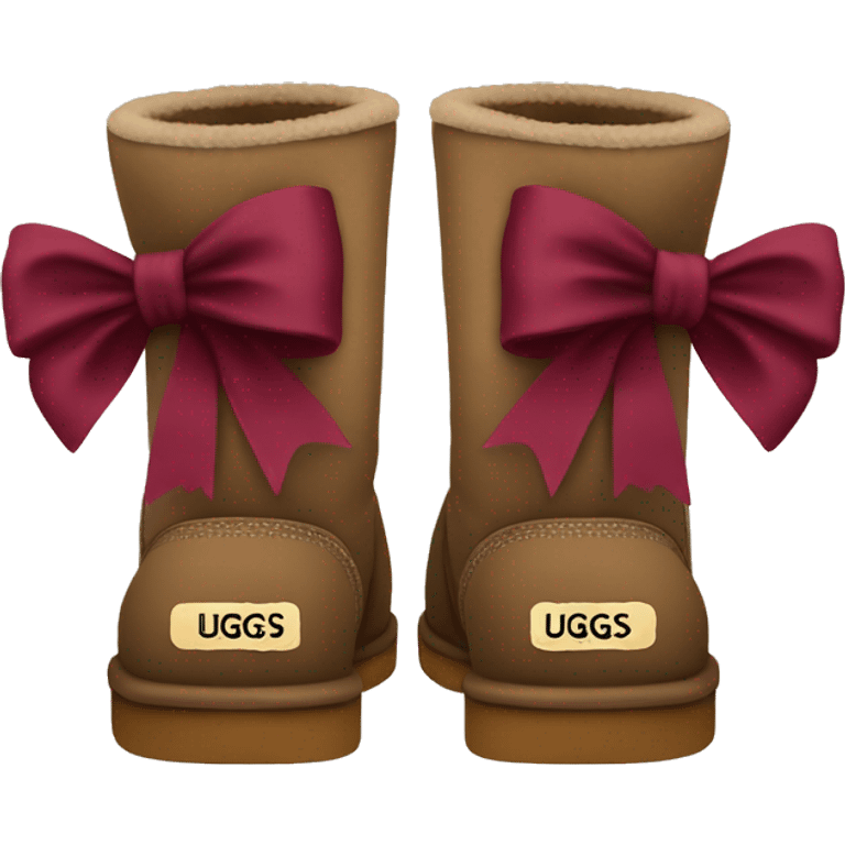 Uggs with burgundy bows on the back emoji