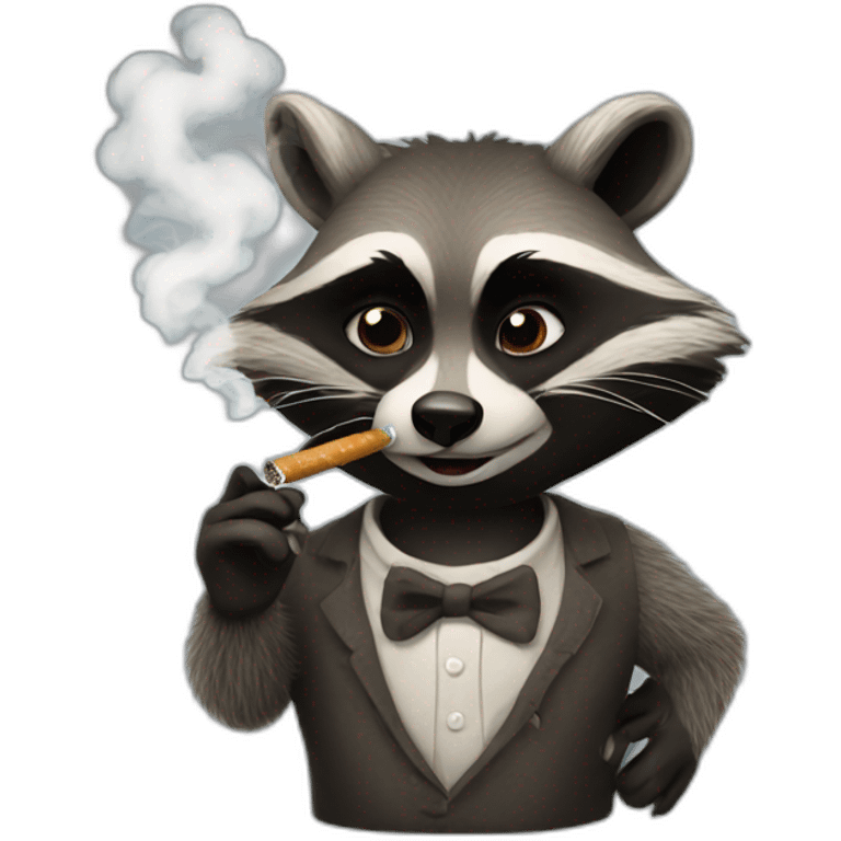 Smoking raccoon emoji