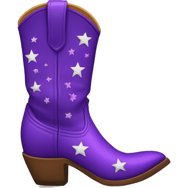 Putple cowboy boots with stars emoji