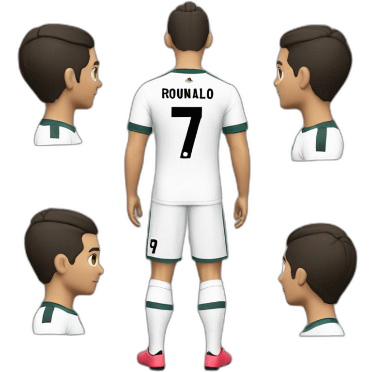 Ronaldo with it's back side shirt pick with 07 written on it emoji