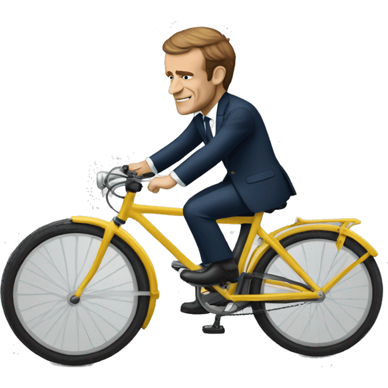 Macron sur un vélo  emoji