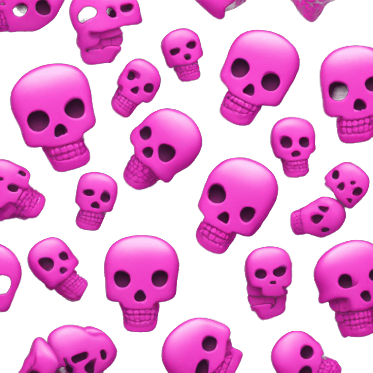 A hot pink skeleton head emoji