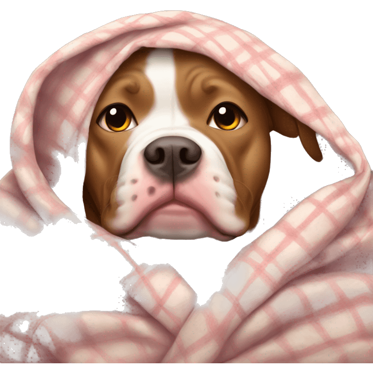 pitbull in a cozy blanket emoji