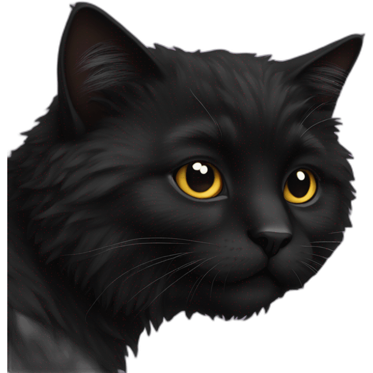 Black fluffy cat emoji