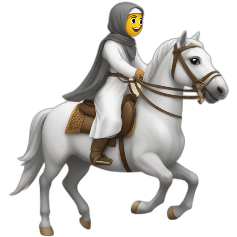 Muslim riding horse emoji