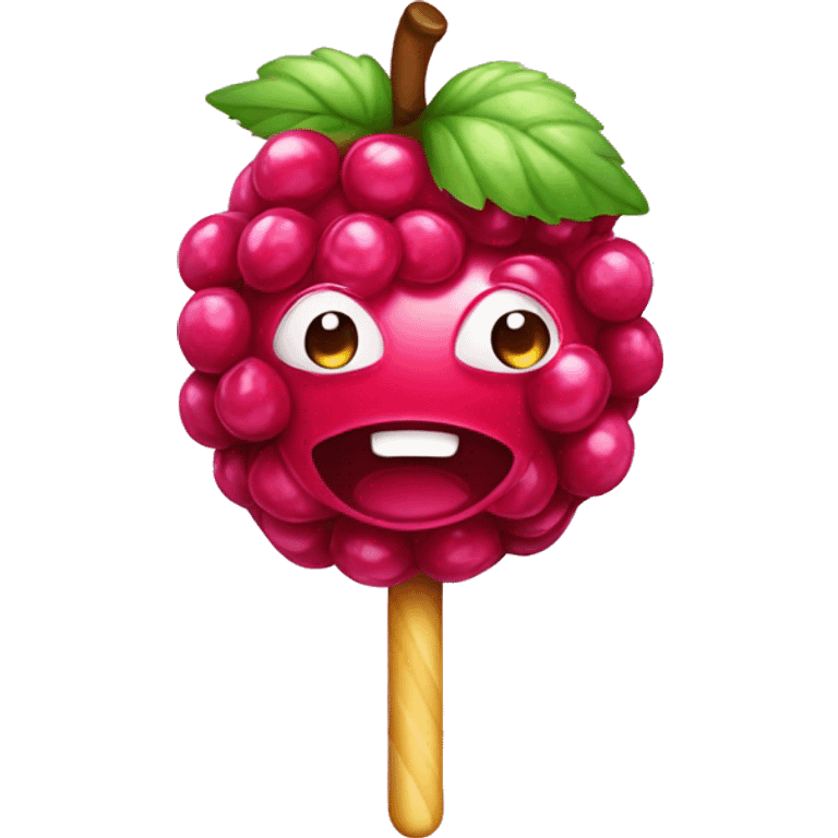 shiny raspberry candy emoji