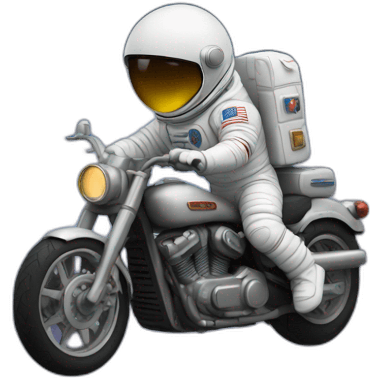 Astronaut riding a Harley emoji