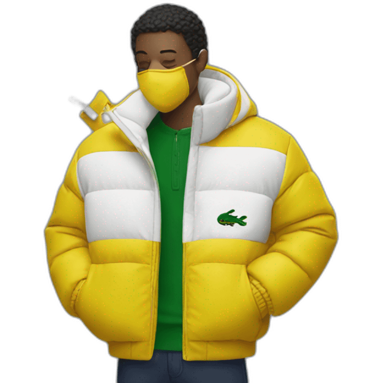 smoker with lacoste yellow puffer emoji