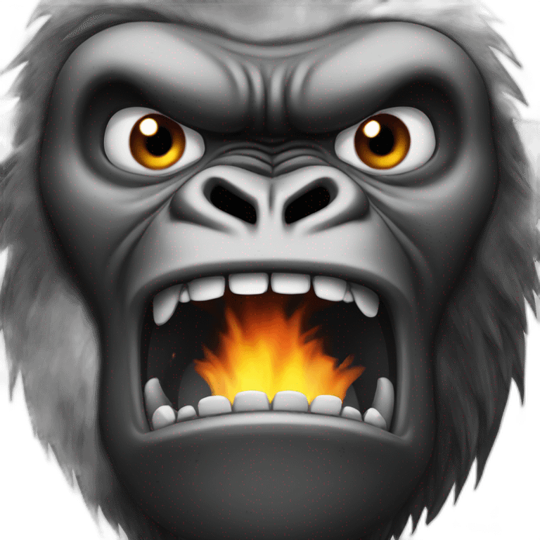 gorilla angry fire out of mouth emoji