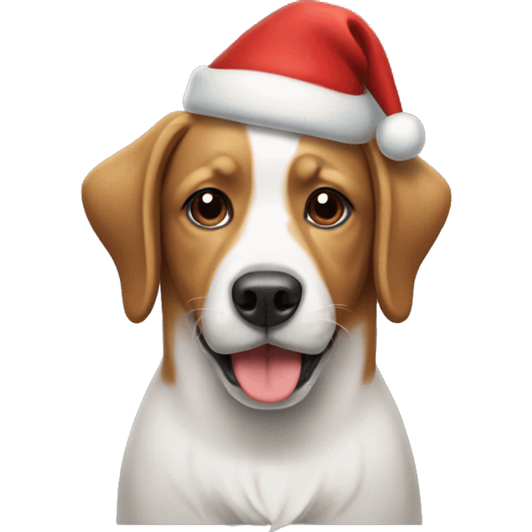 dog wearing christmas hat emoji