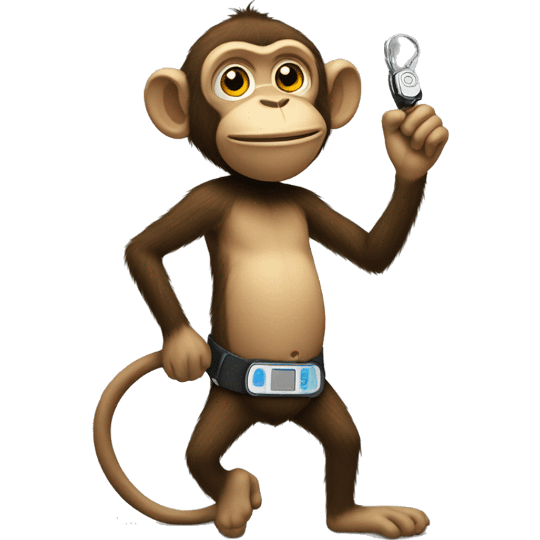 Monkey with an ankle monitor emoji