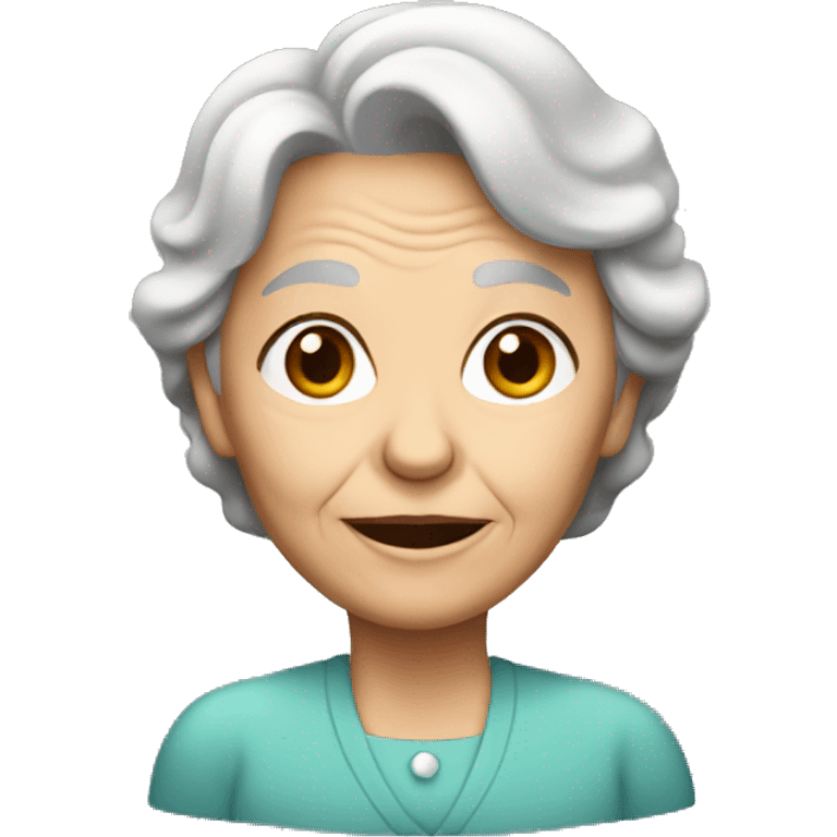 Old lady with brown hair emoji