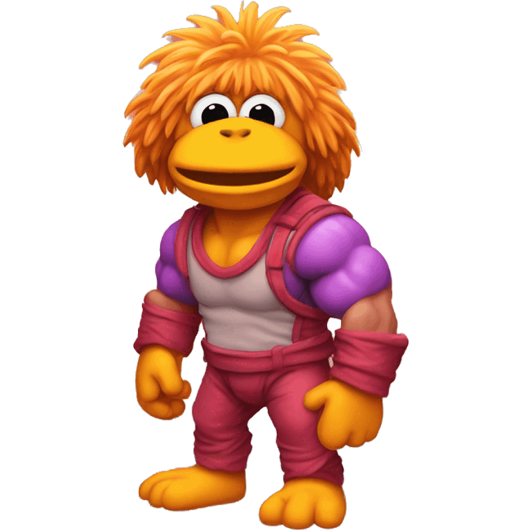 fraggle rocks hot muscle trainer sunset colored emoji