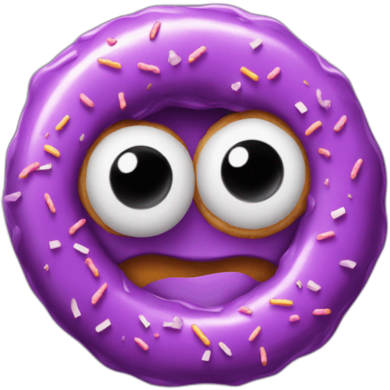 purple donut with eyes emoji