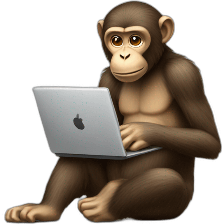 The monkey is working on a laptop emoji