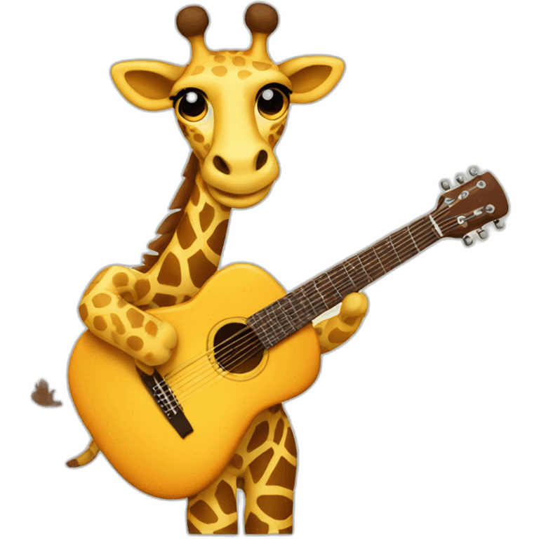 Giraffe playing guitar emoji