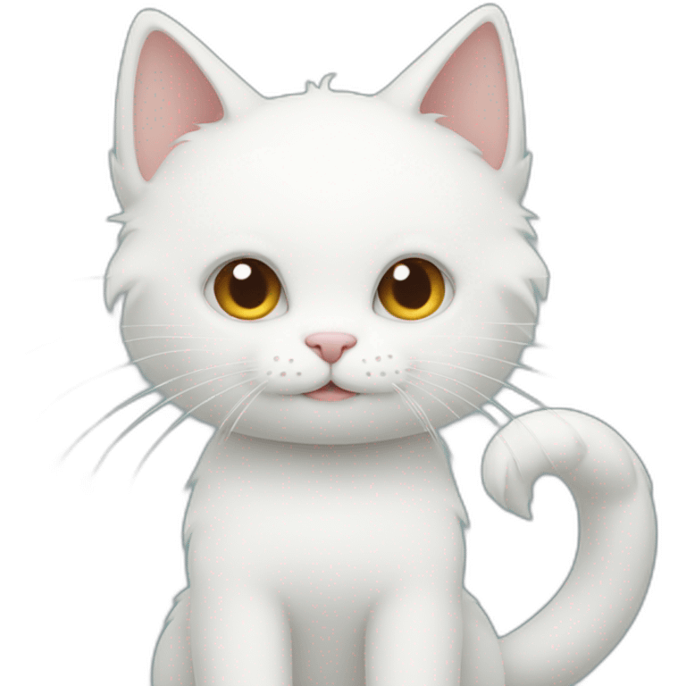 white cat have nine tails emoji