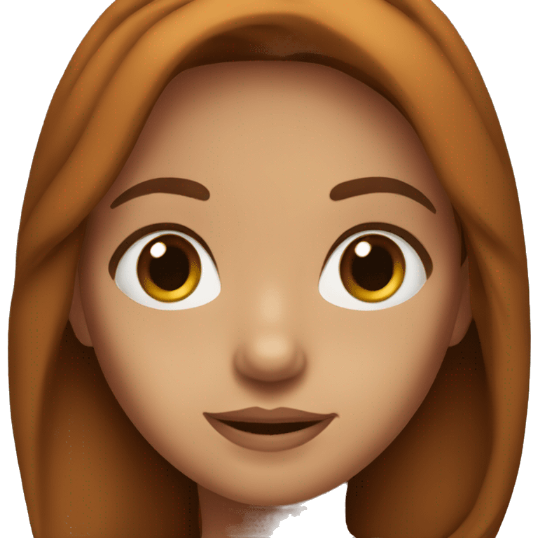 a girl with reddish-brown hair, brown eyes, brown eyebrows, and slightly swarthy skin emoji