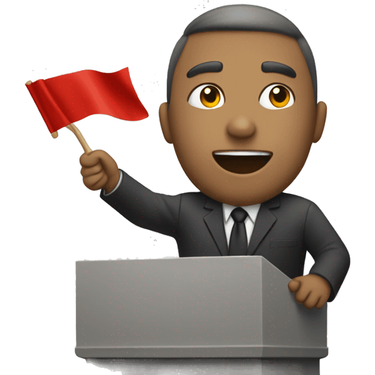 AdoIf giving an speech with an red flag  emoji