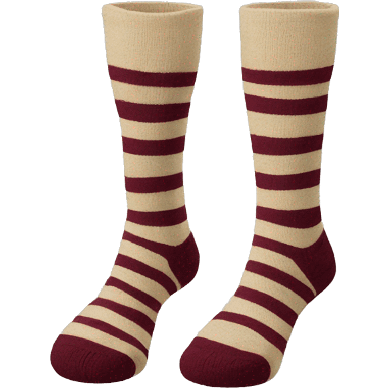 biege socks with burgundy stripes emoji