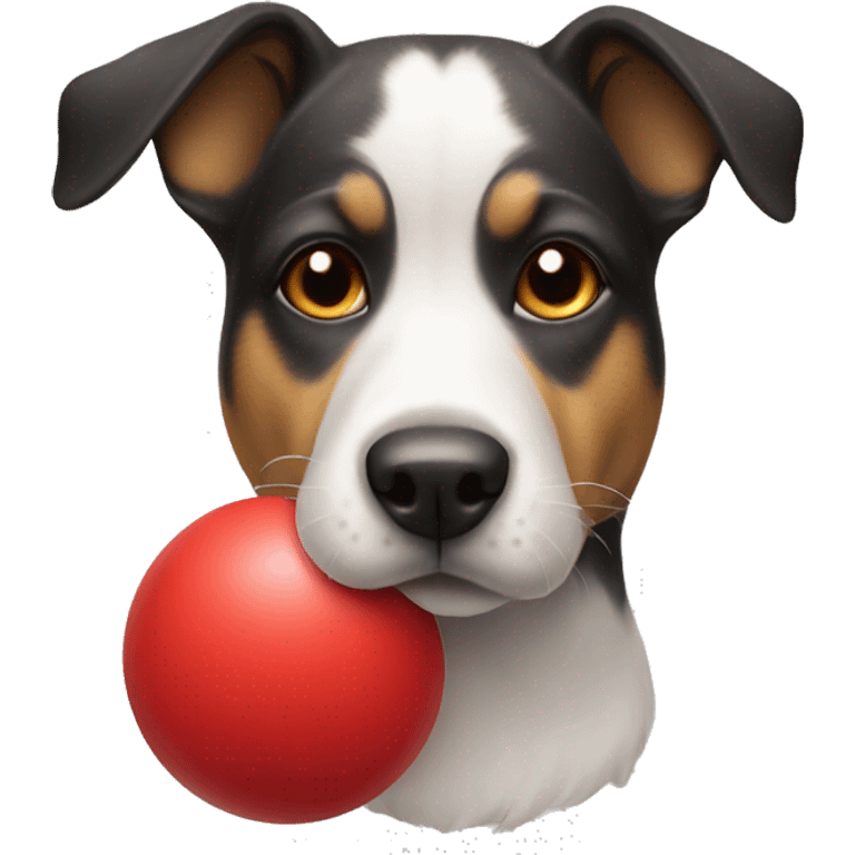 dog with a red ball emoji