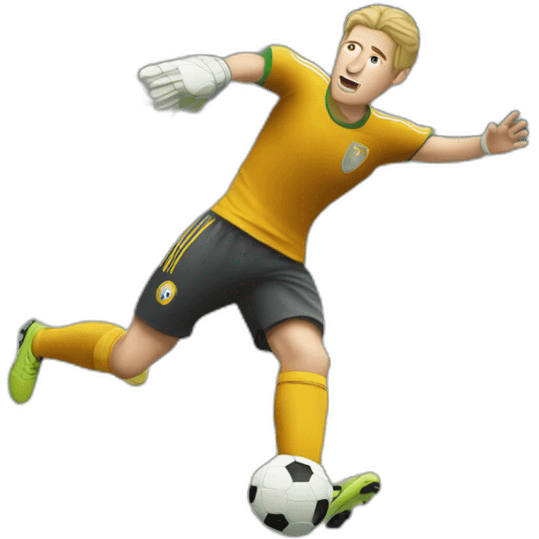 White European football player shooting in goal emoji