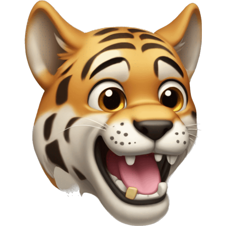 Perro tigre con dientes de sable emoji