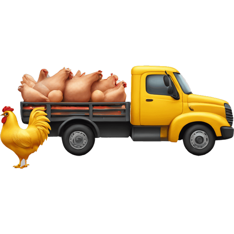 truck with poultry and and an airconditioning in the back emoji