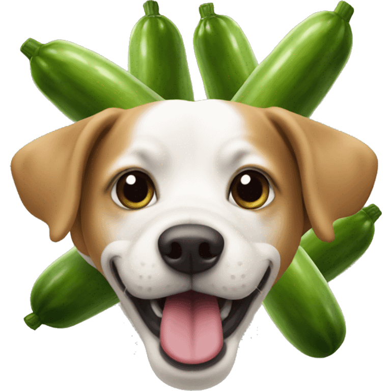 dog with a pickle in mouth emoji