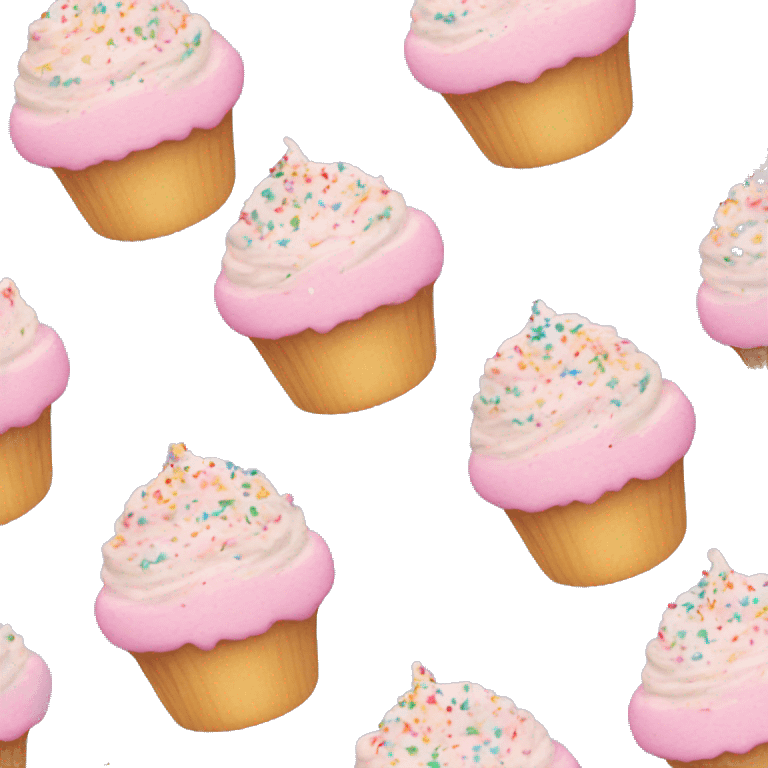 Pastel pink cupcake with rainbow sprinkles  emoji