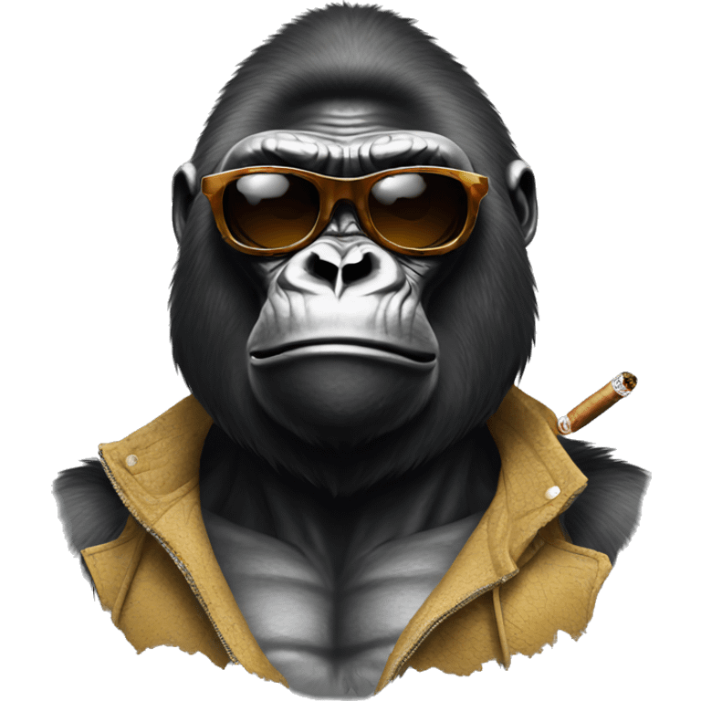 Gorilla with sunglasses smoking a cigar emoji